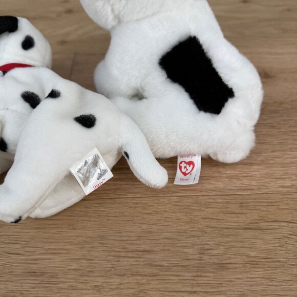 Ty Beanie Babies Marcel Dog Jingle Dizzy the Dalmatian LOT of 2 Dogs Animal Pet - Picture 5 of 9